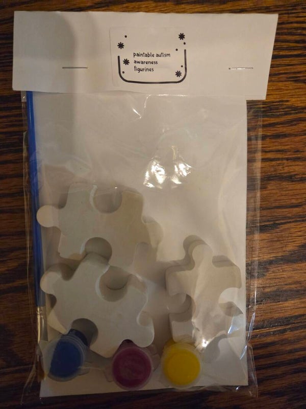 Autism awareness paintable figurine kits