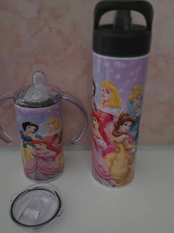 pink character tumblers