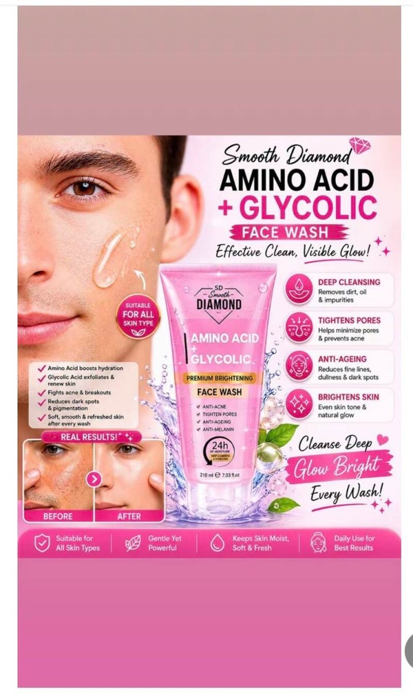 SD Smooth Diamond Amino Acid + Glycolic Face Wash (200ml)