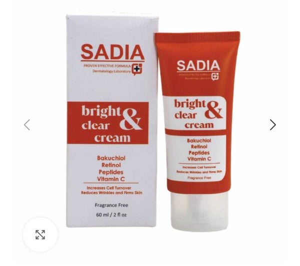 Sadia Bright and Clear Cream Bukuchiol Retinol Peptides Vitamin C – 60ml - Image 2 Sadia Bright and Clear Cream Bukuchiol Retinol Peptides Vitamin C – 60ml