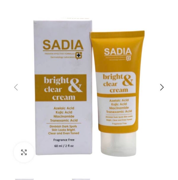 Sadia Bright and Clear Cream Azelaic Kojic Acid Niacinamide Tranexamic Acid- 60ml Sadia Bright and Clear Cream Azelaic Kojic Acid Niacinamide Tranexamic Acid- 60ml