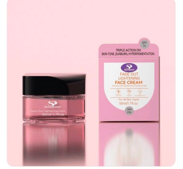 SkeenPoint Fade Out Lightening Face Cream – Hyperpigmentation & Sunburn Correcting Formula with Glutathione & Tranexamic Acid SPF 15