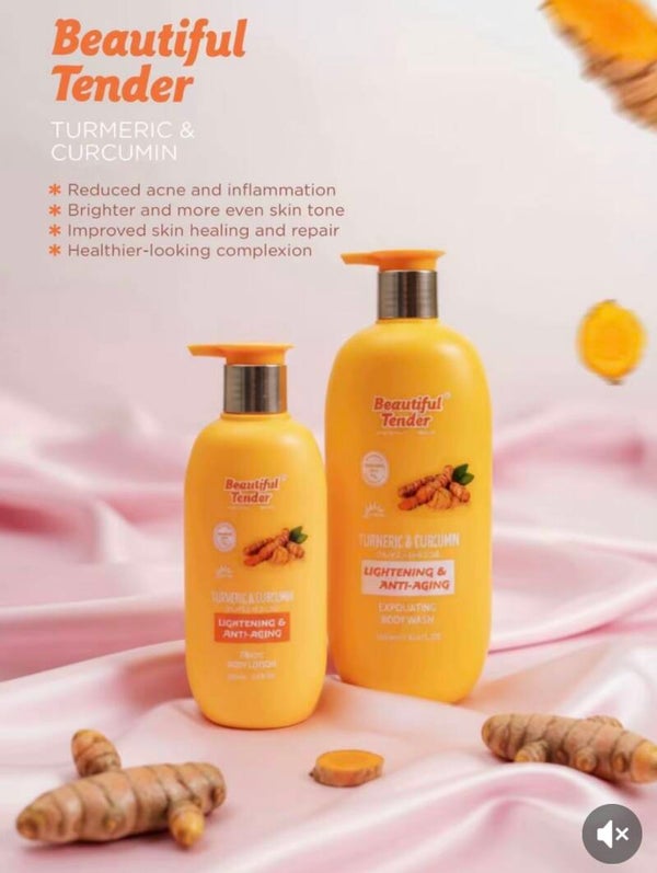 Beautiful Tender Turmeric & Curcumin Body Lotion (500ml)