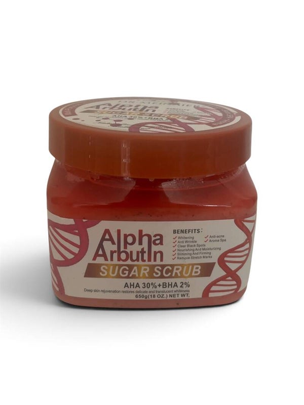 Alpha Arbutin Sugar Scrub with AHA 30% + BHA 2%.