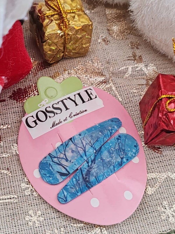 Barrettes branche d'arbre d'hiver