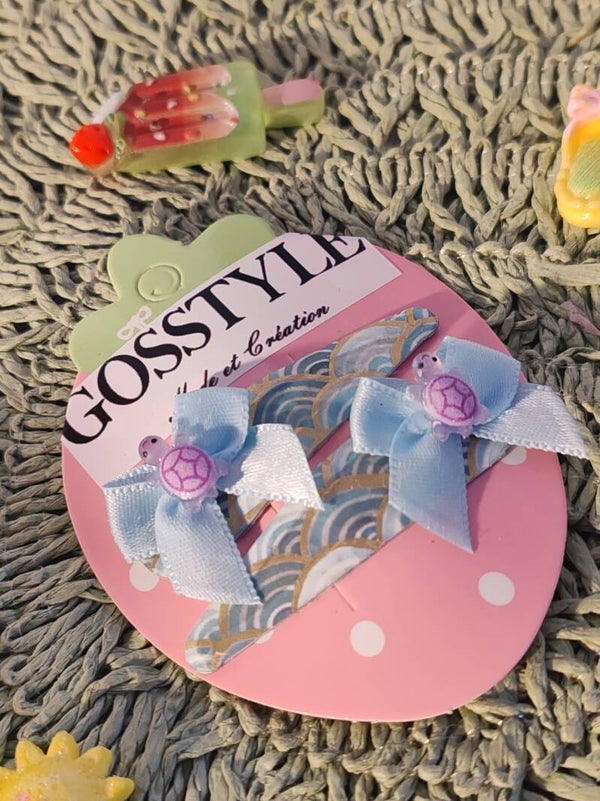 barrettes tortues violettes