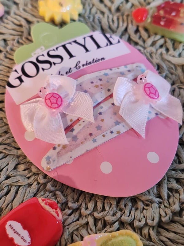 barrettes tortues roses