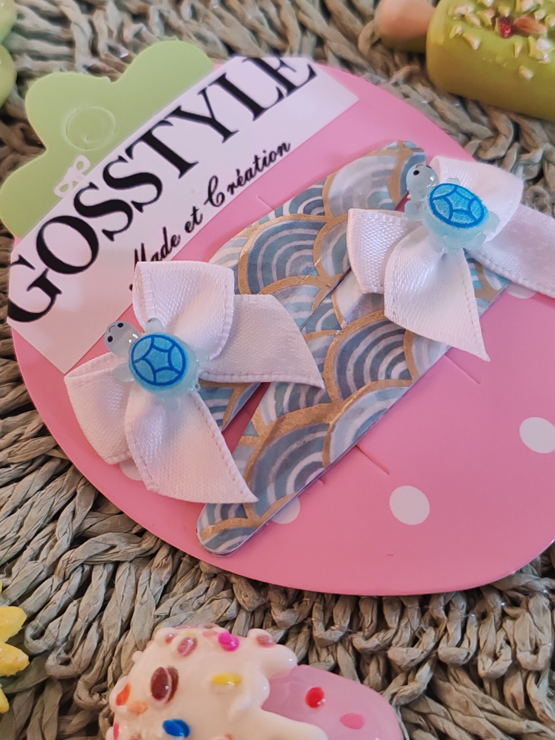 barrettes tortues bleues