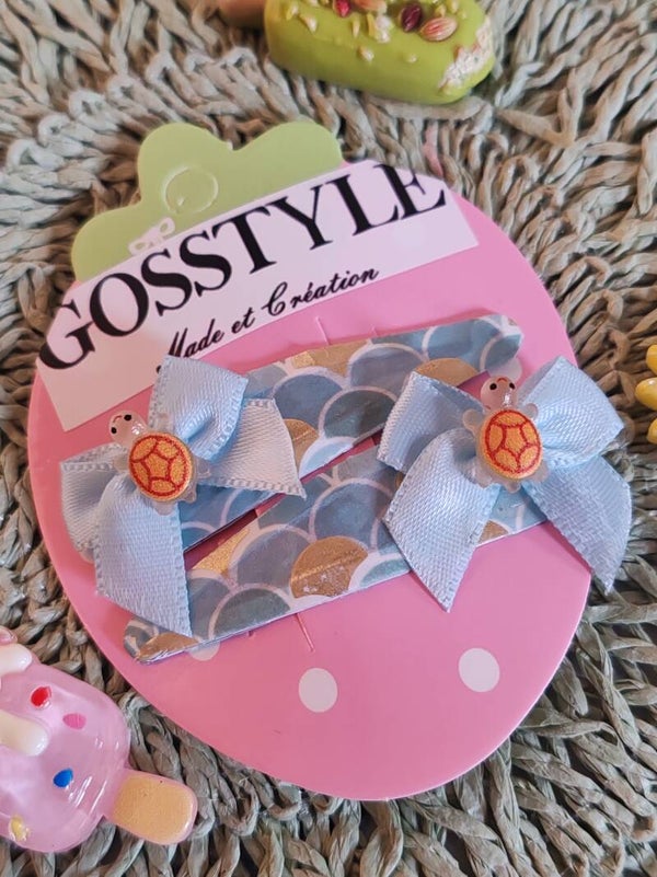 barrettes tortues oranges