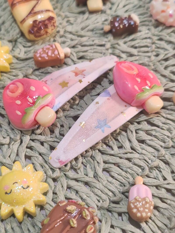 barrettes fraises glacées