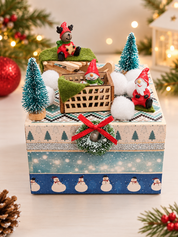 Boite a bijoux Noël bleu