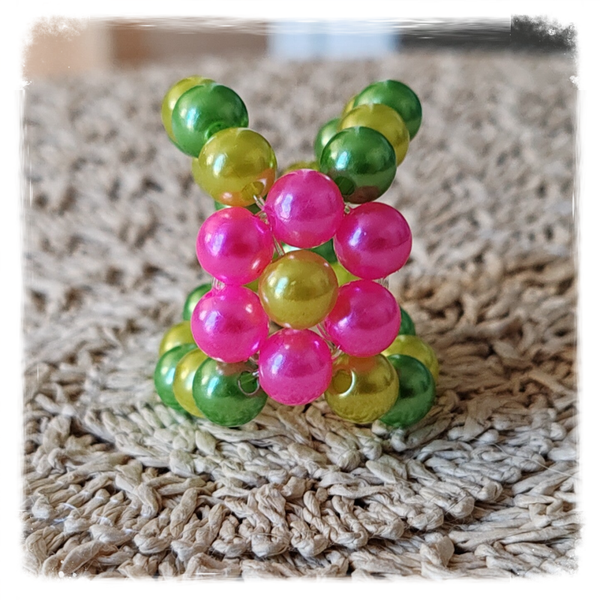 BRACELET FLEUR vert/rose