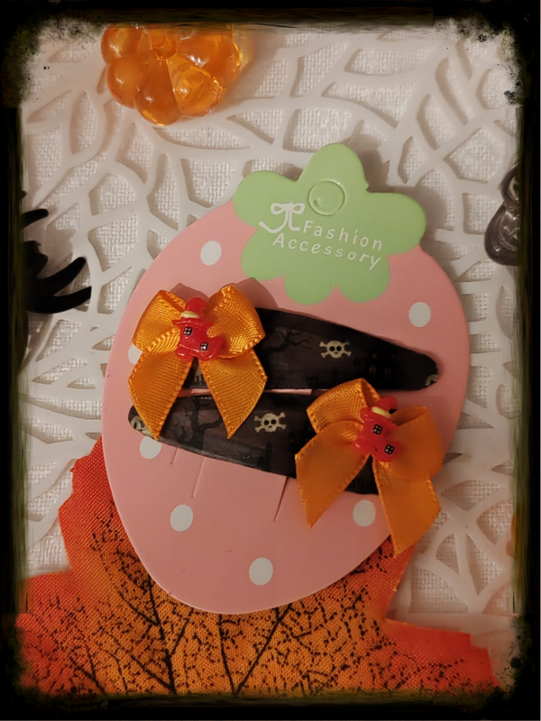 Barrettes à cheveux botte hanté nœud orange