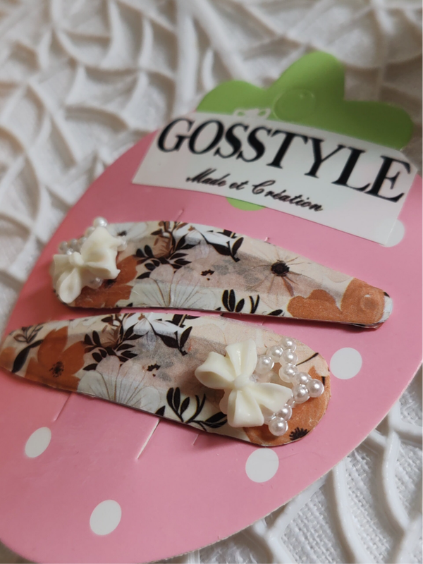 Barrettes étoile nœud blanc