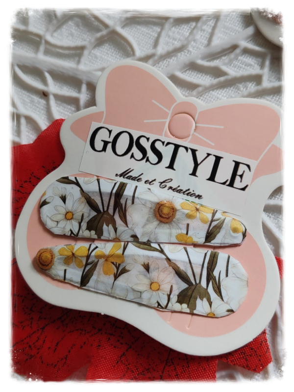 Barrettes fleure blanche