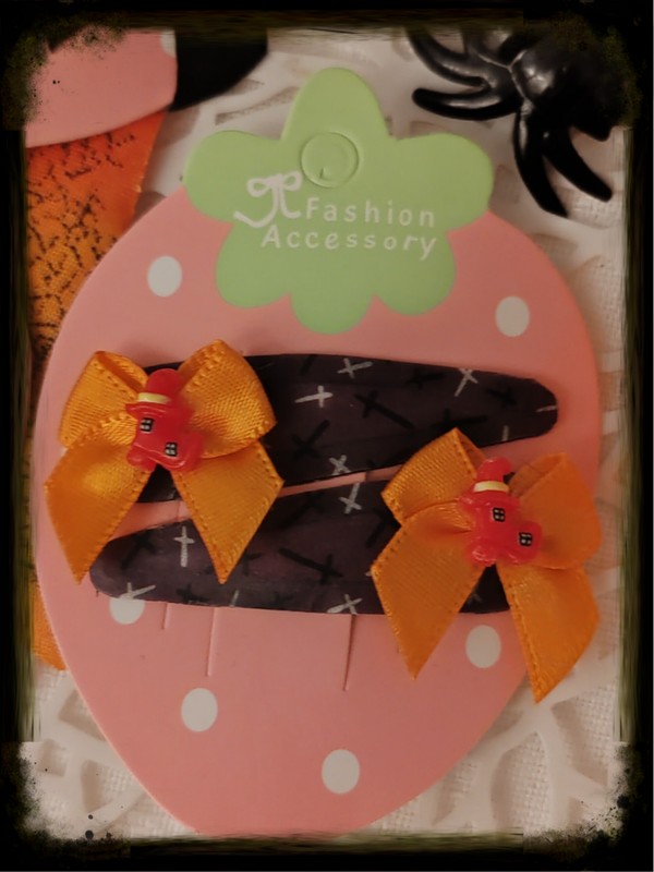 Barrettes bottes nœud orange