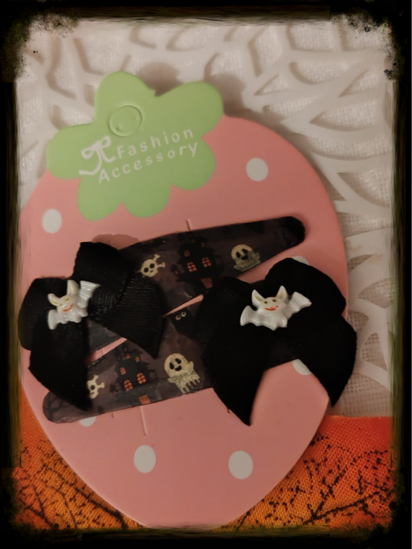 Barrettes chauve-souris nœud noir