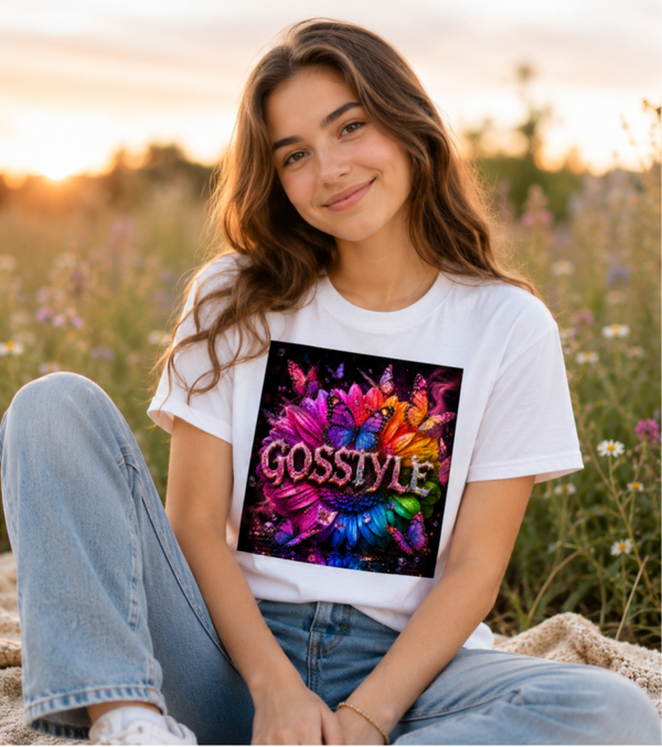 T-shirt papillons floral
