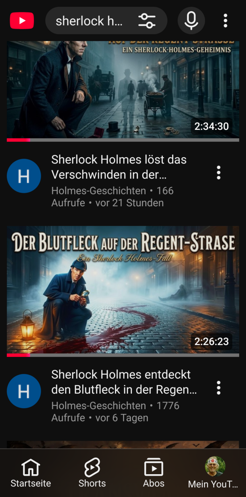 Sherlock Holmes entdeckt einen Blutfleck in derRegent streett