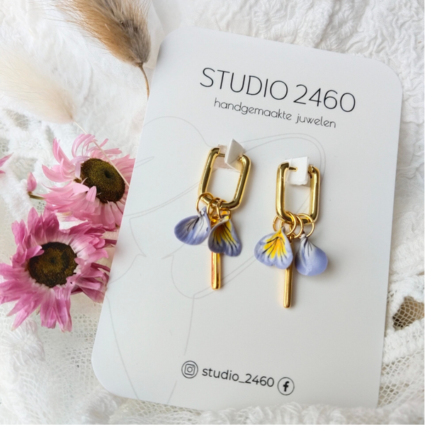 Minicollectie viooltjes huggies