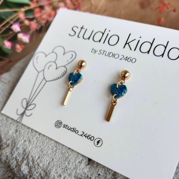 Studio Kiddo minihartjes hanger blauw