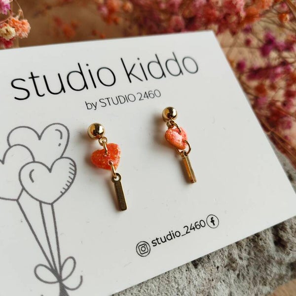 Studio Kiddo minihartjes hanger oranje