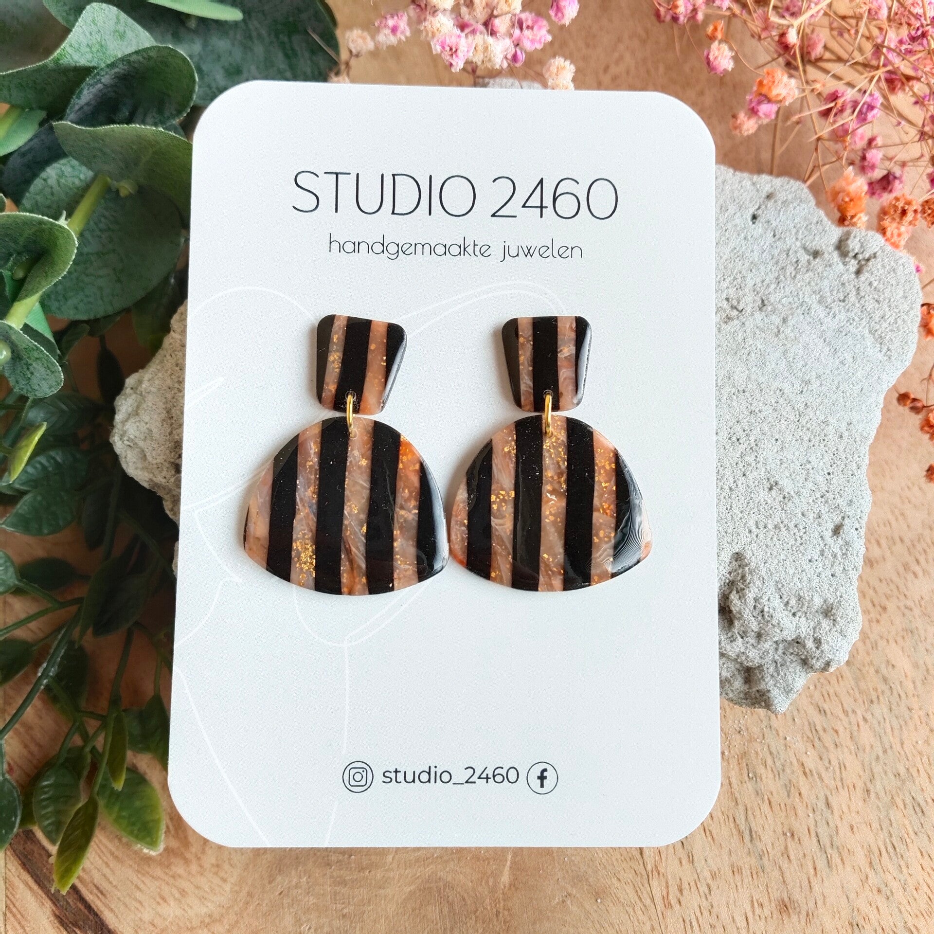 Stripes black agate 'Elsa'