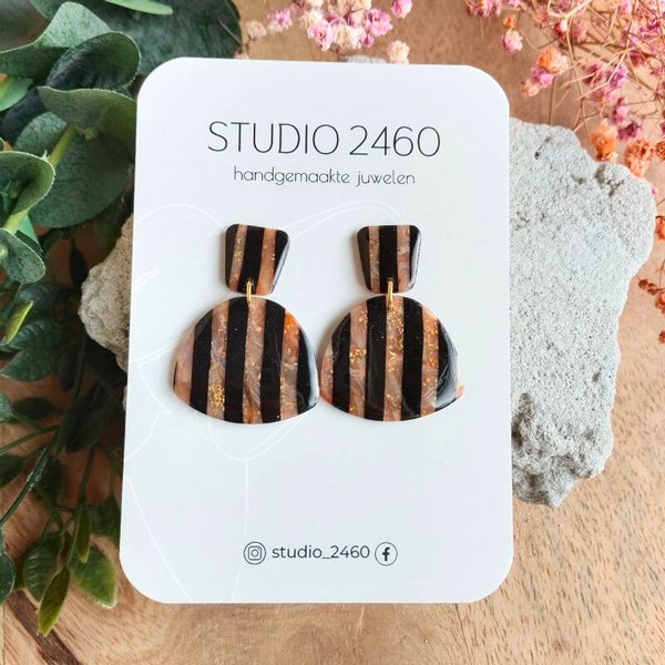 Stripes black agate 'Elsa'