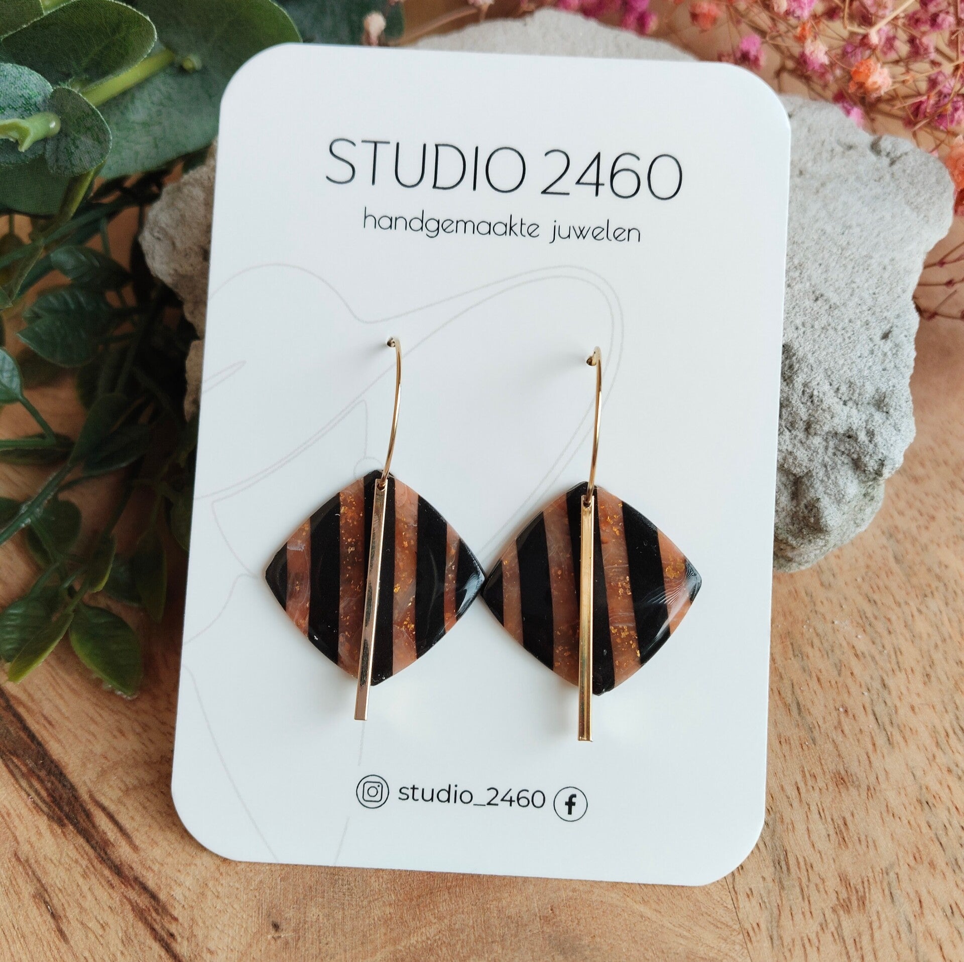 Stripes black agate 'Emma'
