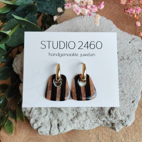 Stripes black agate 'Vera'