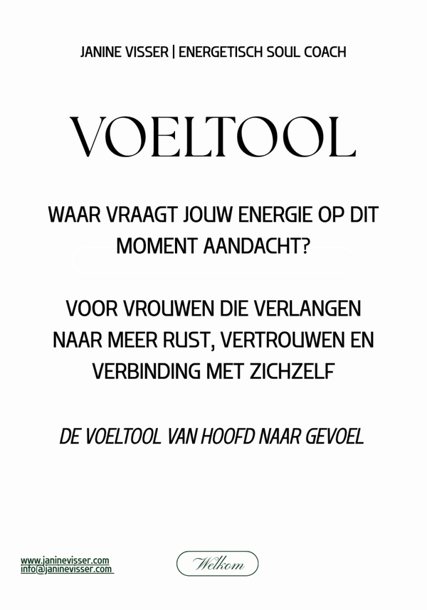 VOEL TOOL voor vrouwen die verlangen naar meer rust