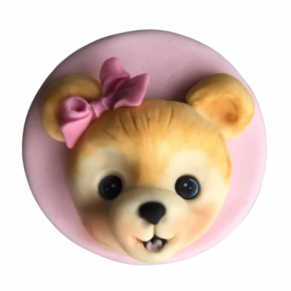 Cupcake topper Beertje met strikje
