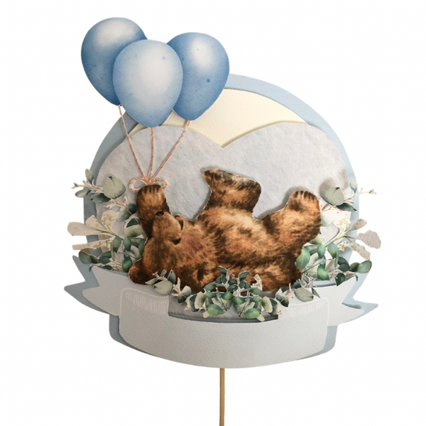 Taart Topper Beertje Met Ballonnen