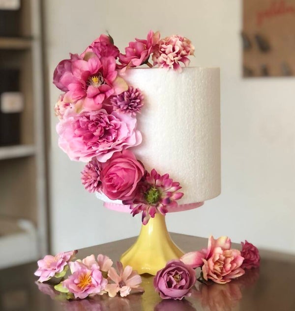 Setje 21 kunstbloemen - roze 1