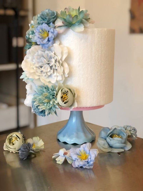 Setje 21 kunstbloemen - blauw