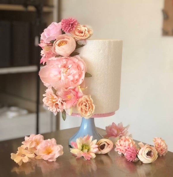 Setje 21 kunstbloemen - roze 2