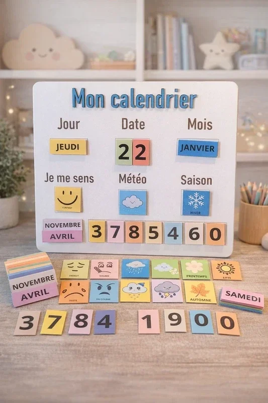 Mon calendrier enfant - Tableau éducatif ludique