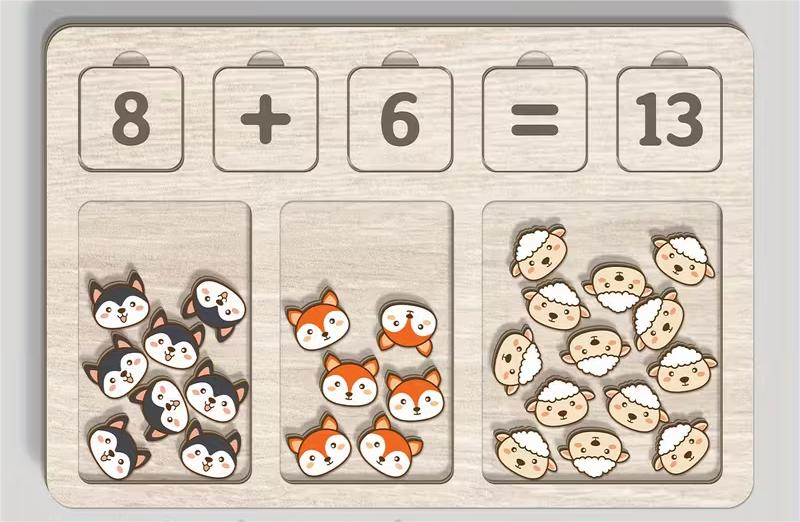 Plateau de calcul en bois – Apprendre à compter en manipulant ✨