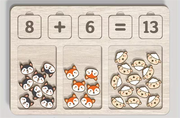 Plateau de calcul en bois – Apprendre à compter en manipulant ✨