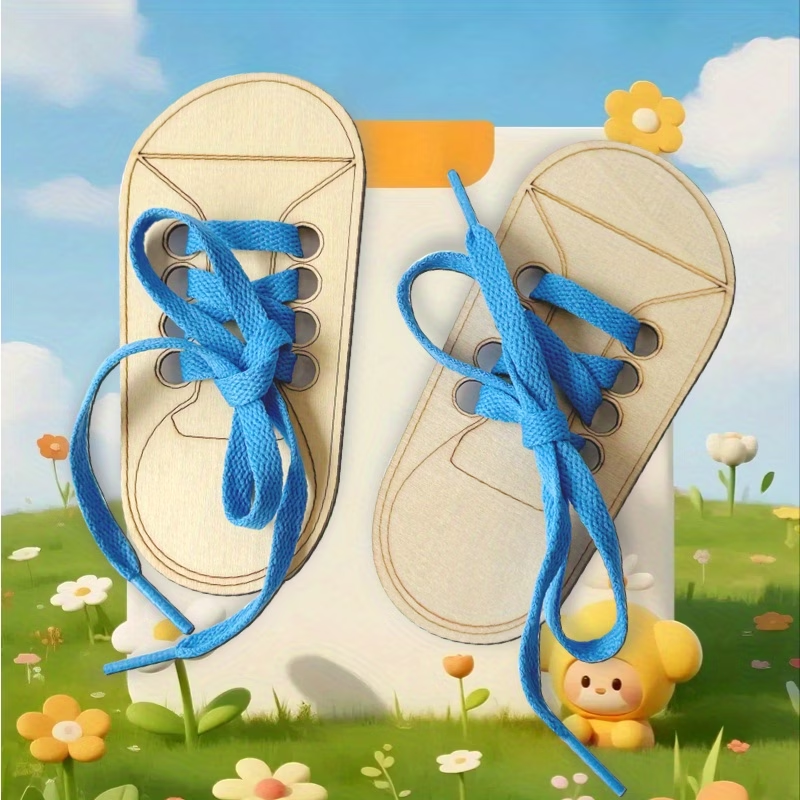 Chaussures à lacer en bois – Apprendre à faire ses lacets en s’amusant ✨