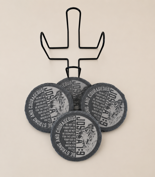 Joshua 1:9 Slate Coasters