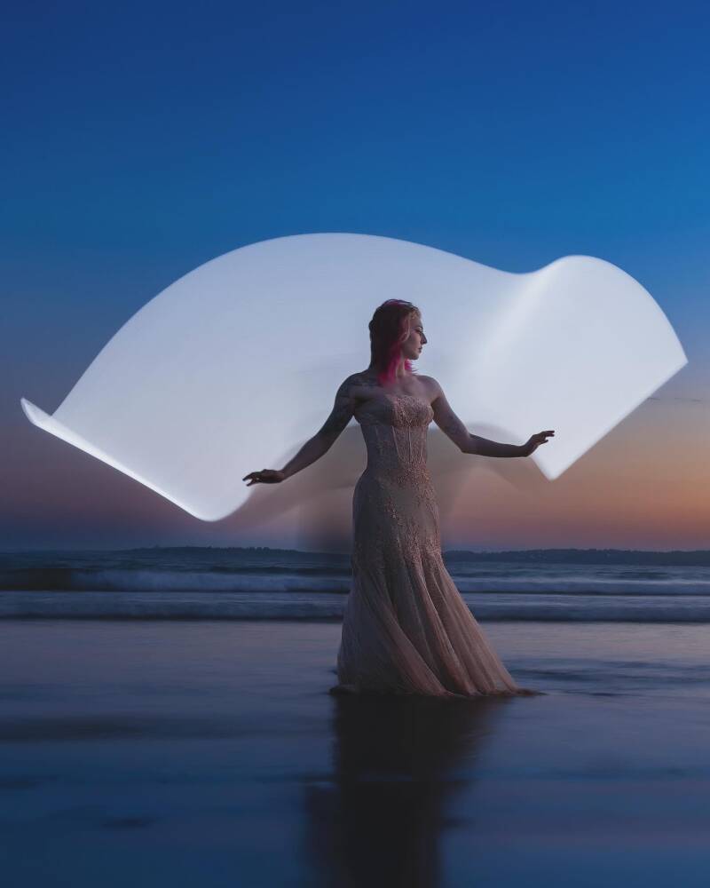 Light painting fashion photography