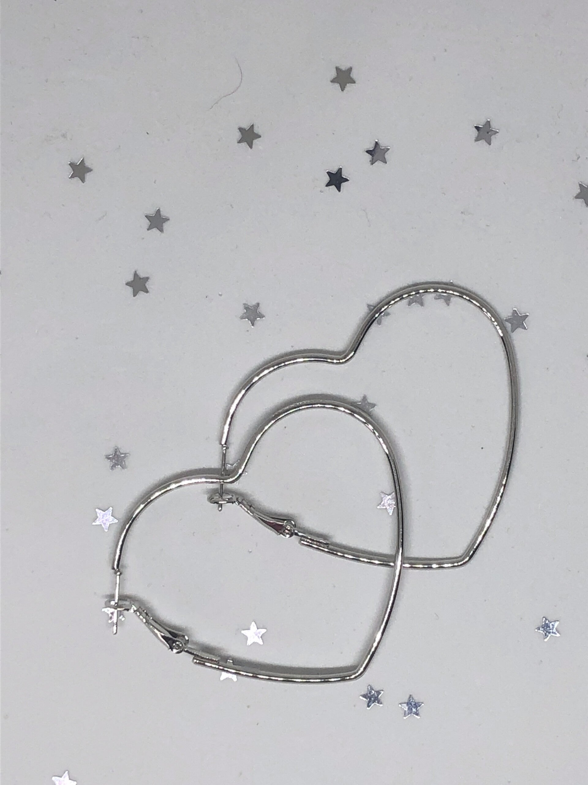 hart oorbellen zilver