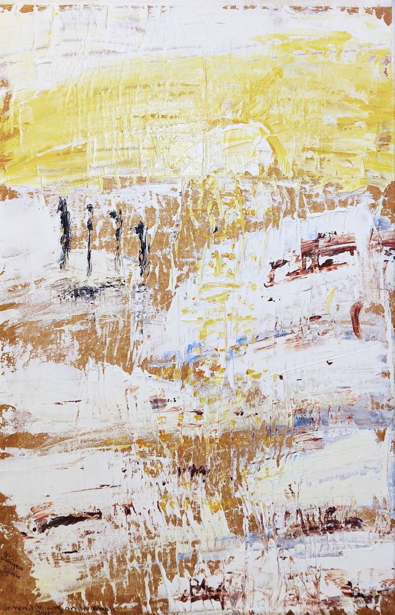 Gemälde: abstrakt, landschaft, relief, strruktur