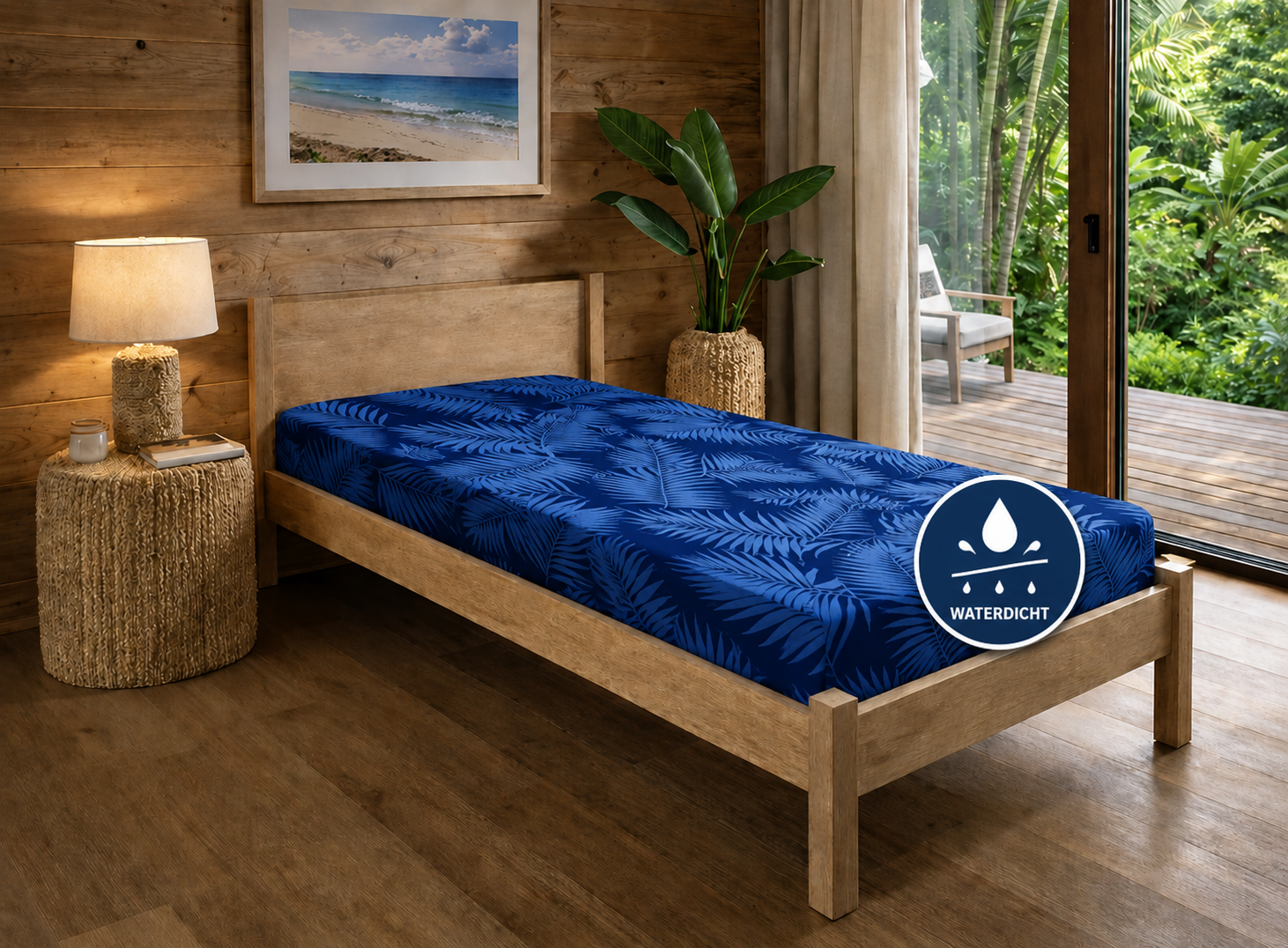 Matrasbeschermer Glad Blauw