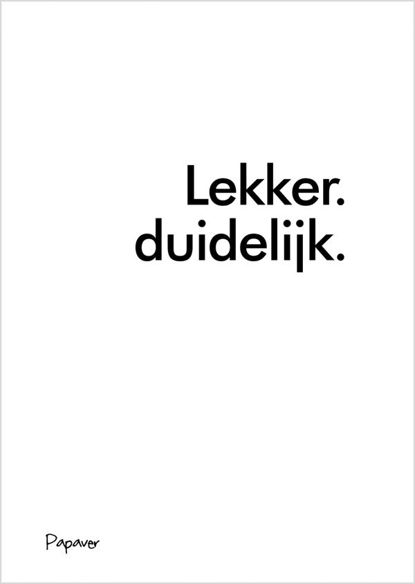 Lekker duidelijk