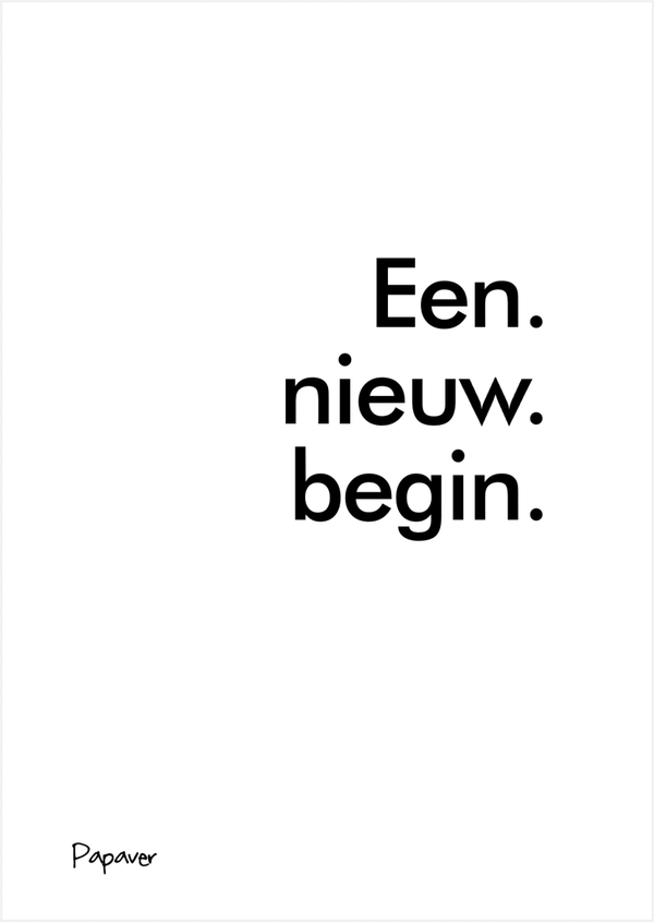 Een nieuw begin