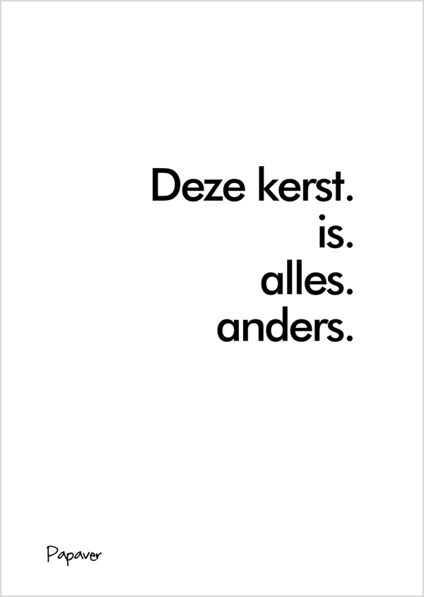 Deze kerst is alles anders