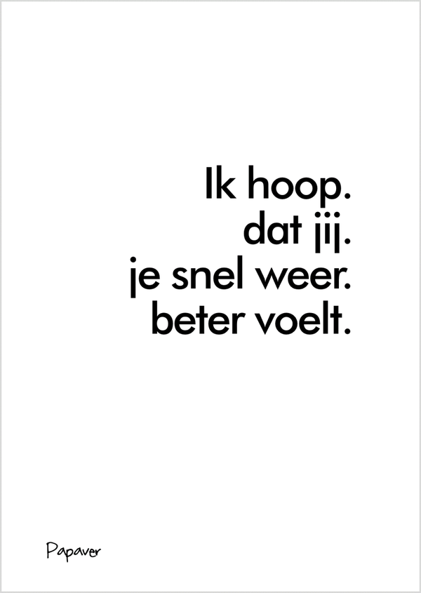 Snel weer beter