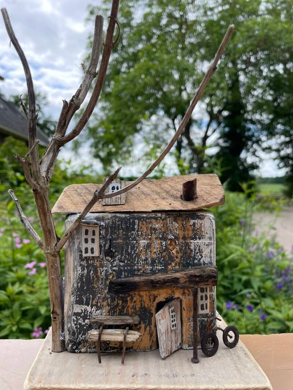 Houten Huisje op schijf